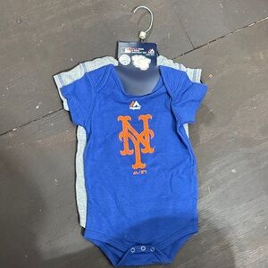 MLB Blue and Gray Baby Onesies Set
